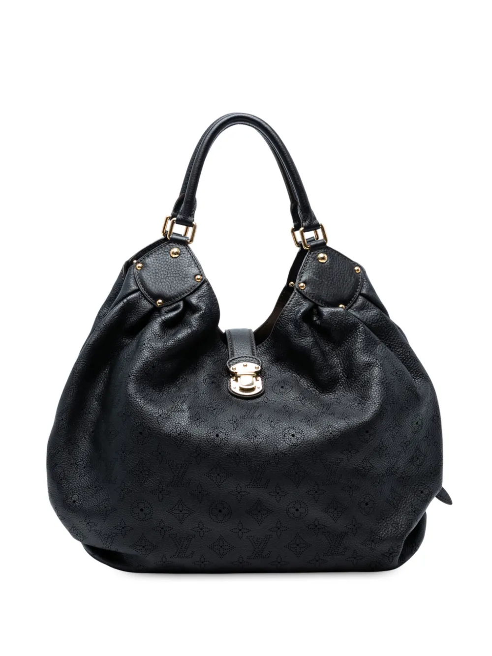 Louis Vuitton Pre-Owned 2012 モノグラム マヒナ ホーボーバッグ XL - ブラック Louis Vuitton Pre-Owned 2012 モノグラム マヒナ ホーボーバッグ XL - ブラック