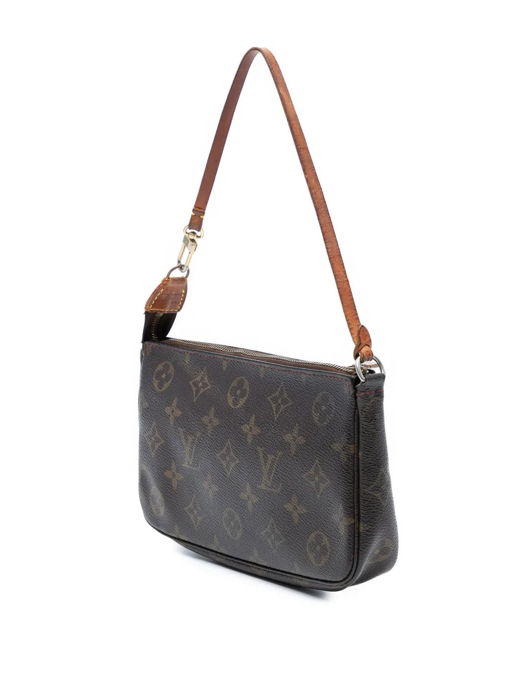 Pre-owned Louis Vuitton 2005 Takashi Murakami Monogram Cherry Pochette Accessoires Shoulder Bag In Brown