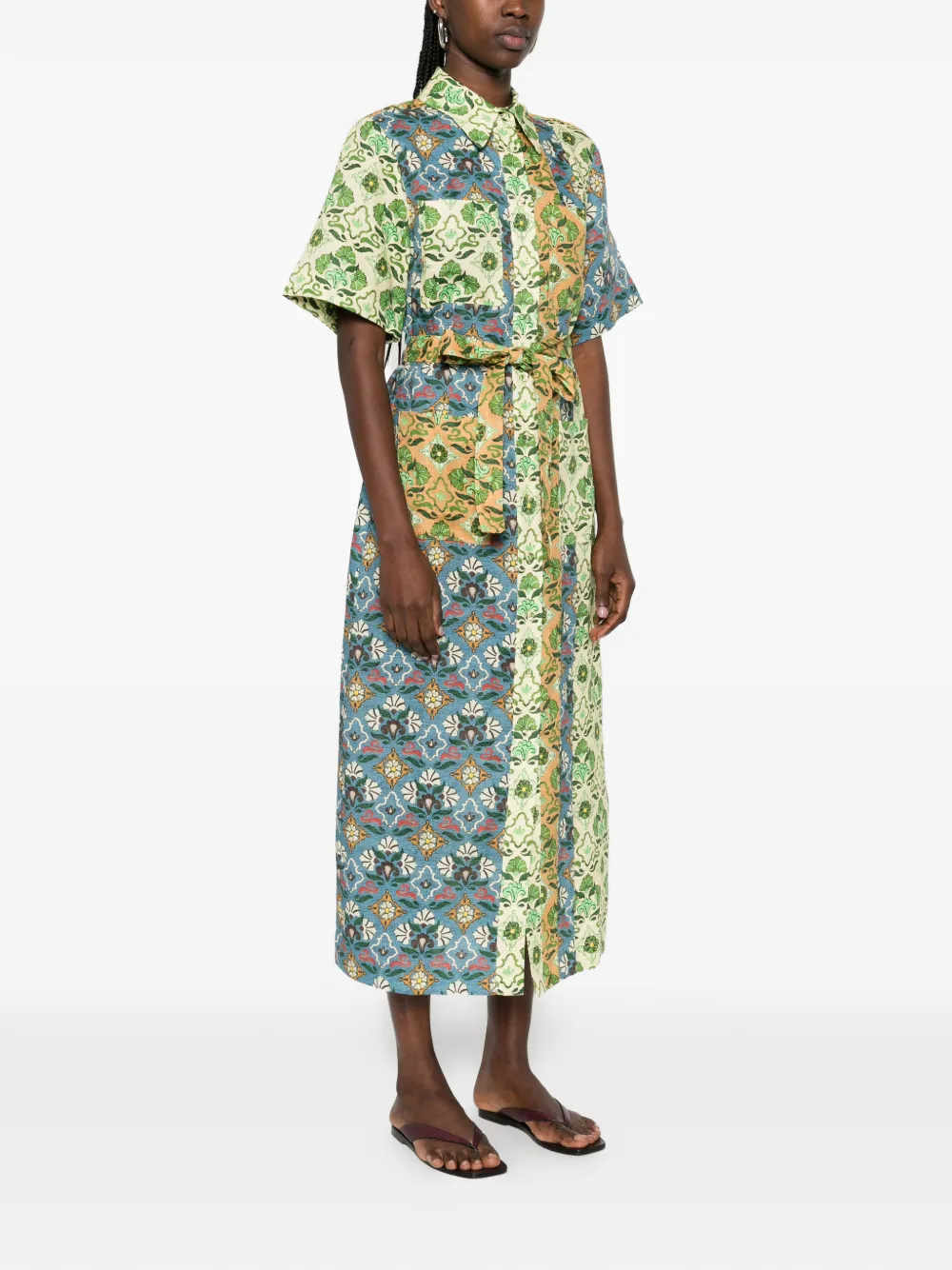  Alemais Floral Print Shirt Dress - Blue 