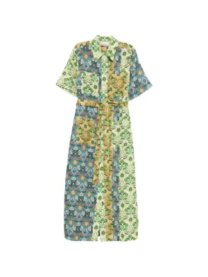 knee length dresses for ladies Zelma Yellow Cotton Dress – Lilli Jahilo main image 0