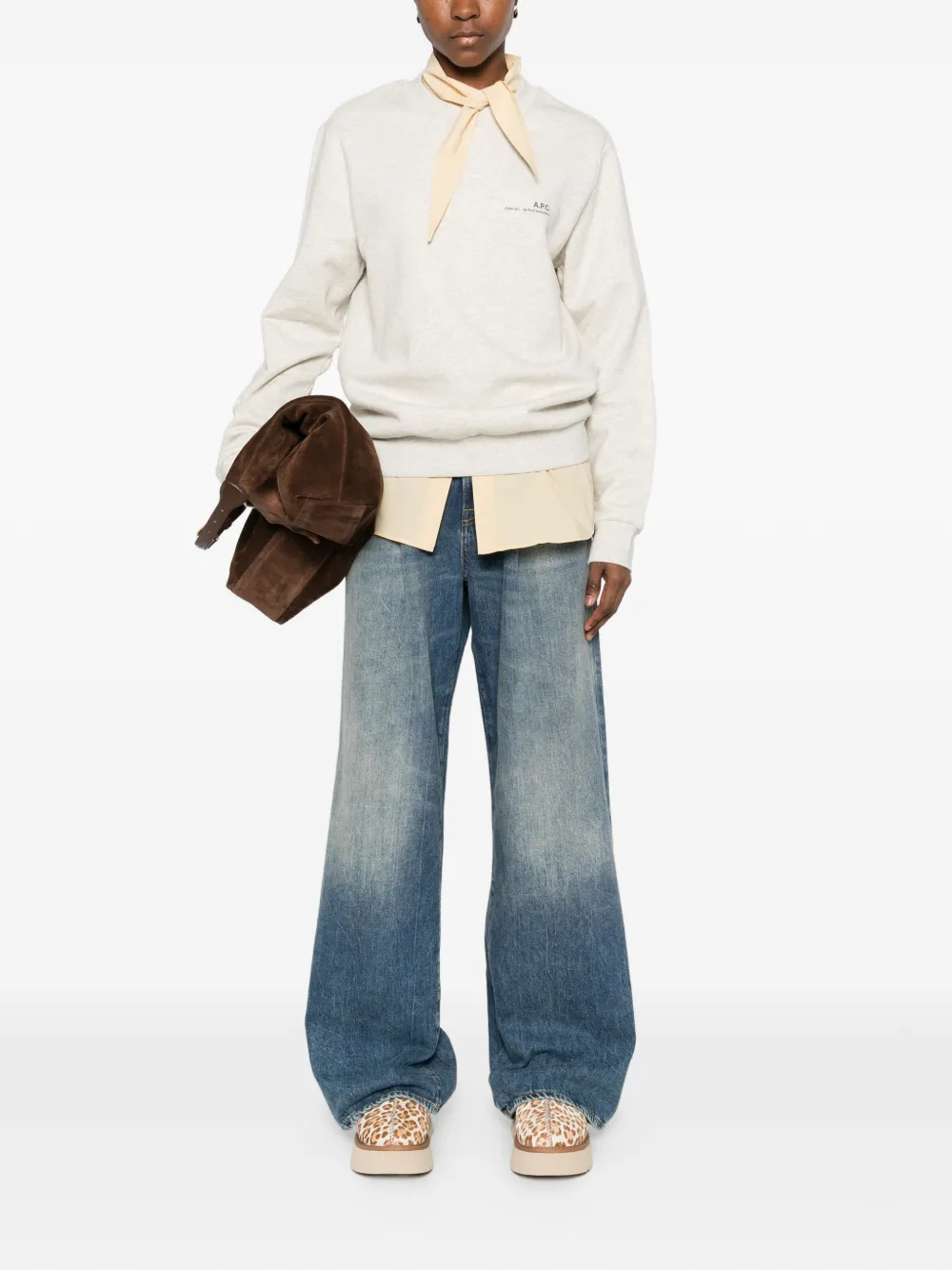 A.P.C. Sweater met ronde hals Beige