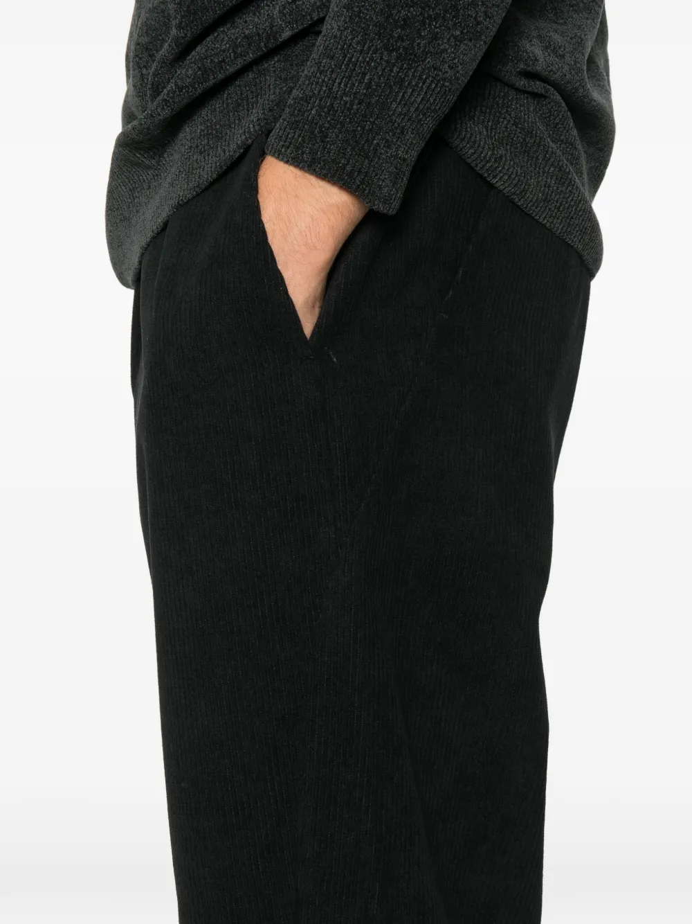 Goldwin Fine Wale elasticated trousers Zwart