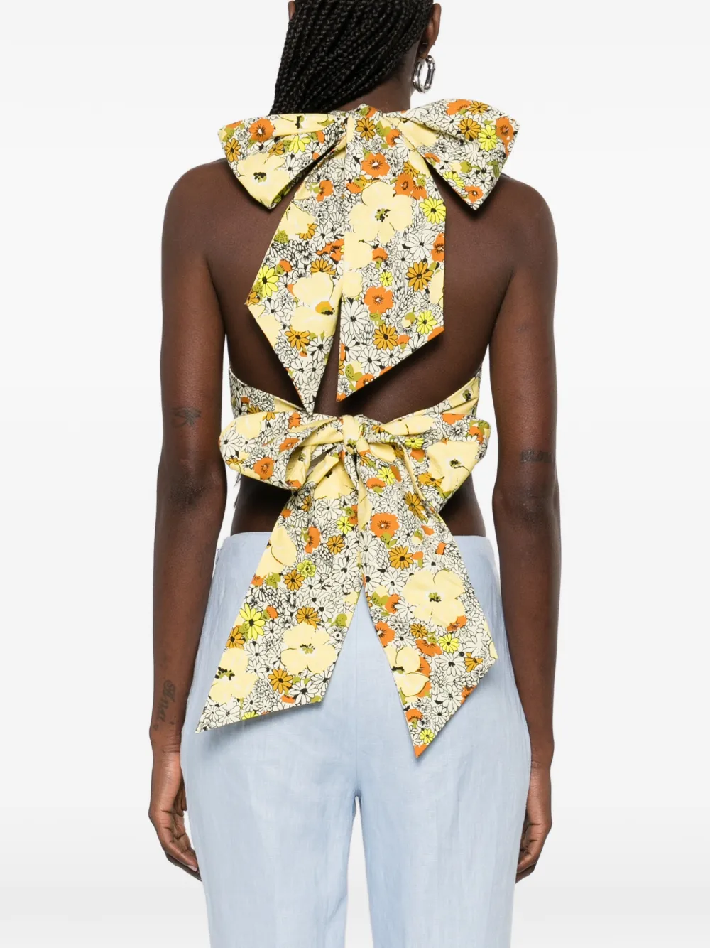 ALEMAIS Orange Blossom top met bloemenprint Geel
