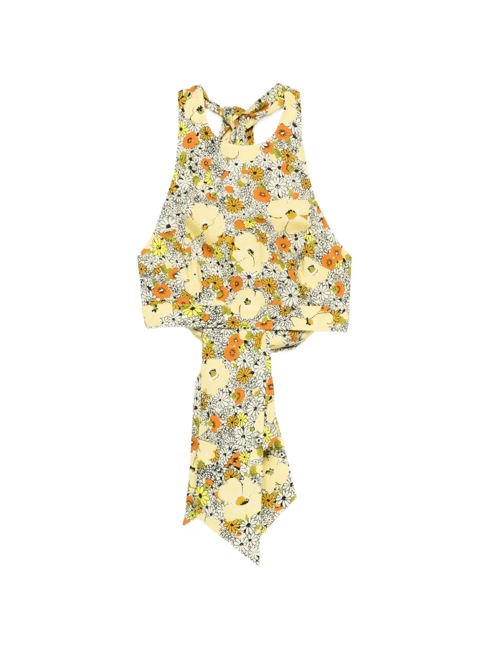 ALEMAIS Orange Blossom floral-tie top - Giallo