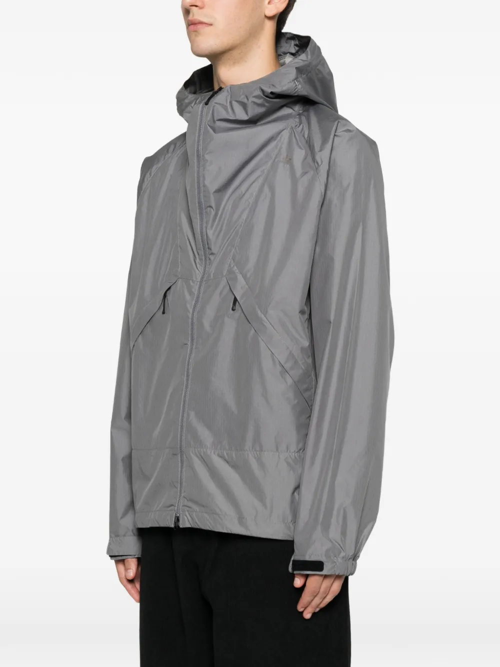 Goldwin Rip-stop Hooded-zipped Jacket In Gray