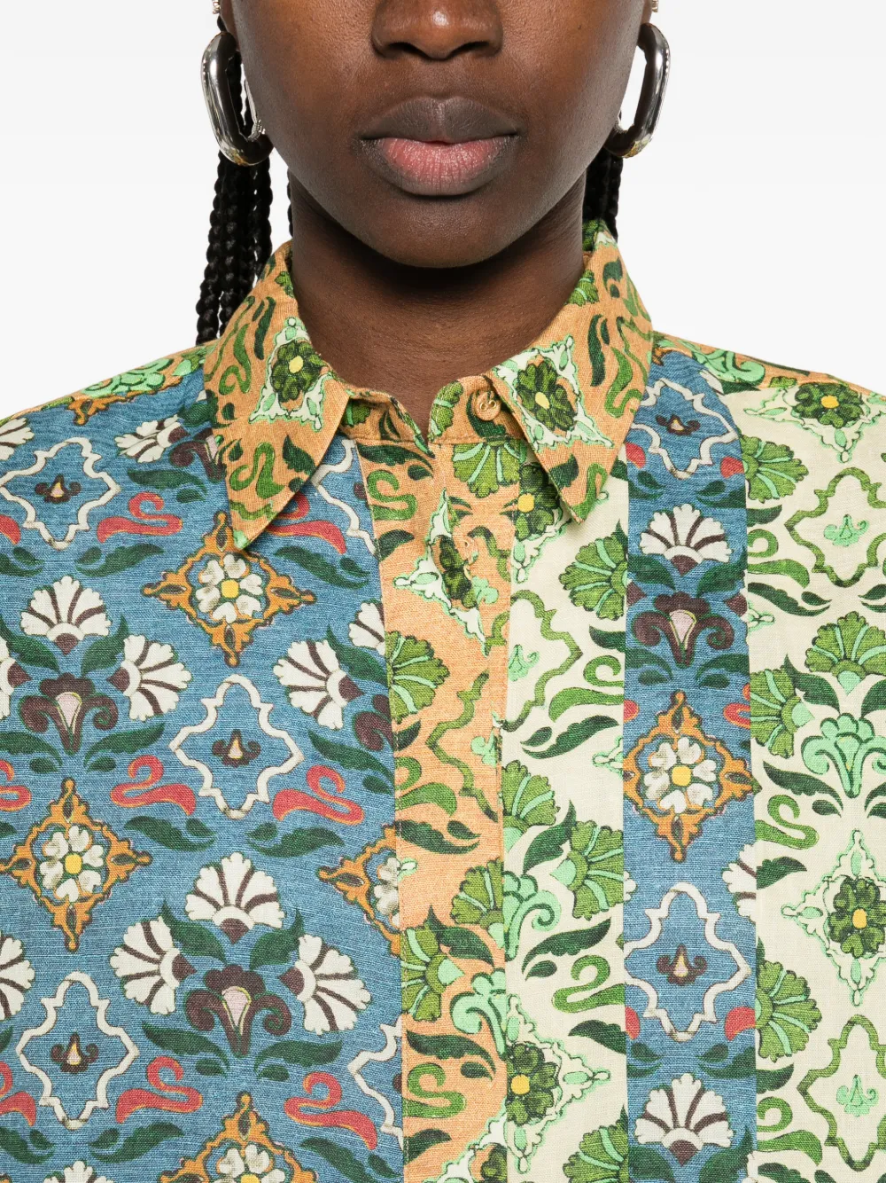 Ali Spliced Floral Shirt