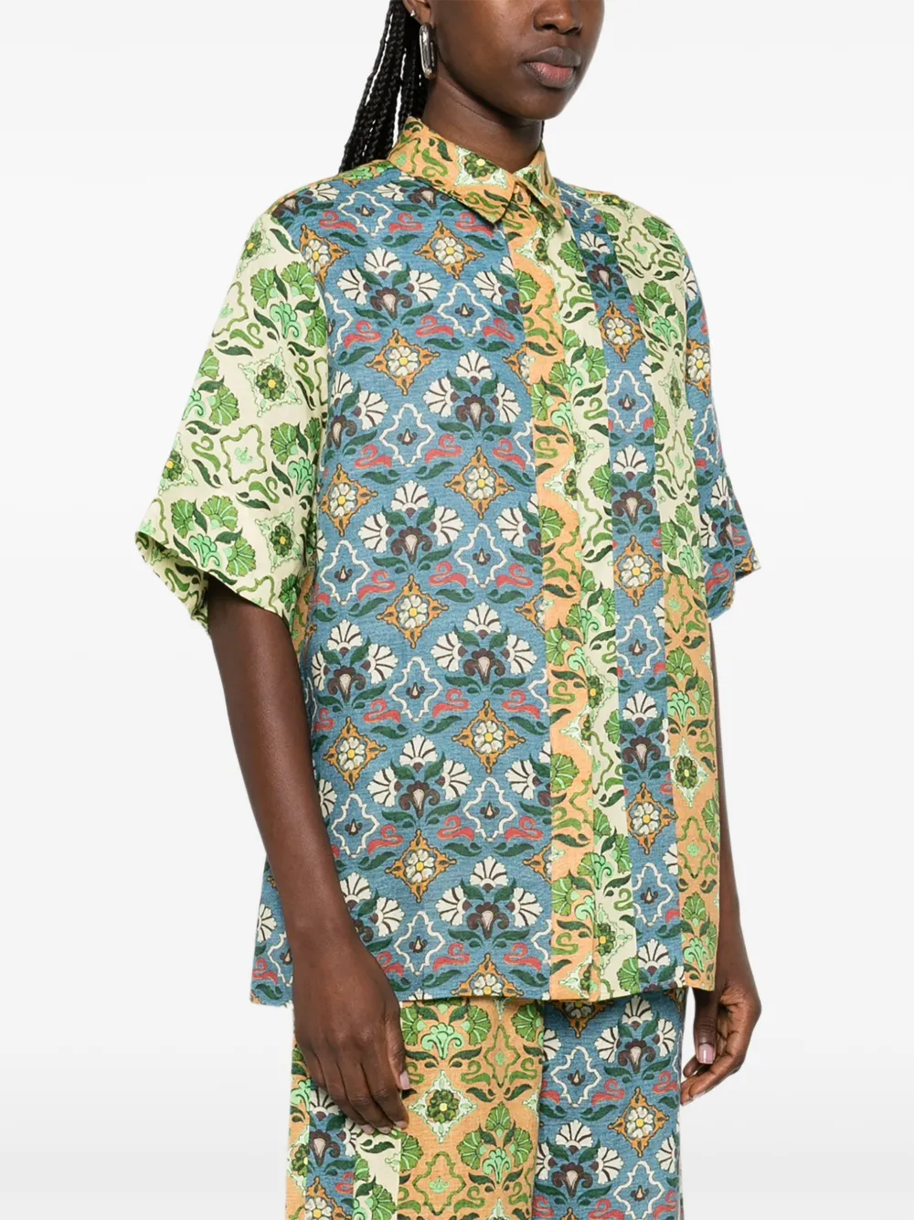 Ali Spliced Floral Shirt