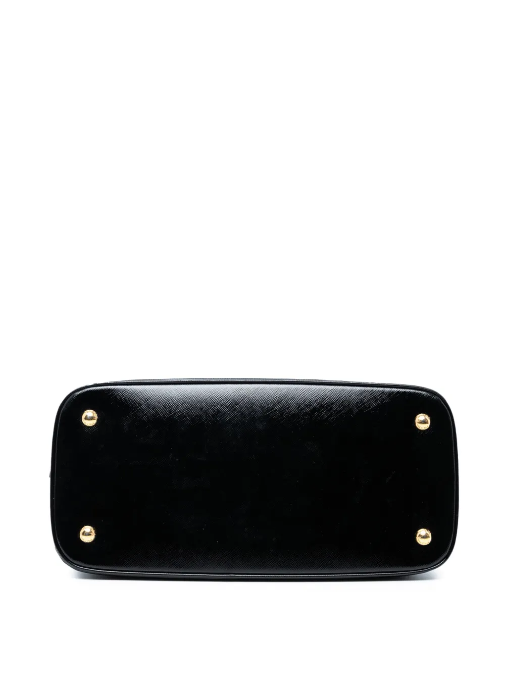 PRADA Pre-owned 2013-2025 Saffiano Vernice Promenade Dome Satchel In Black