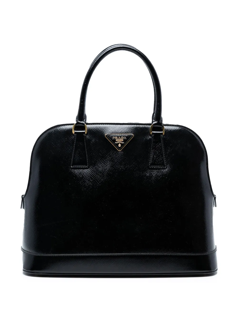 Prada Pre-Owned 2013-2025 サフィアーノ ヴェルニーチェ プロムナード ドーム サッチェルバッグ - ブラック Prada Pre-Owned 2013-2025 サフィアーノ ヴェルニーチェ プロムナード ドーム サッチェルバッグ - ブラック