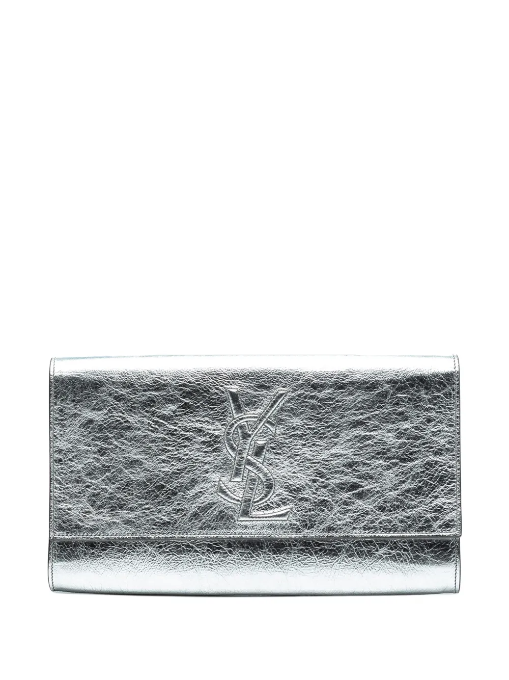 Saint Laurent Pre-Owned 2000-2012 ラージ テクスチャードメタリックカーフ モノグラム ベルドジュール Saint Laurent Pre-Owned 2000-2012 ラージ テクスチャードメタリックカーフ モノグラム ベルドジュール