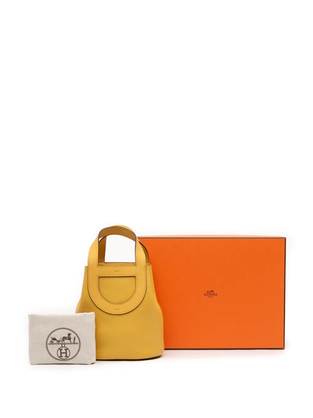 HERMES Pre-owned 2024 Clemence And Swift In The Loop 18 Handbag In Yellow