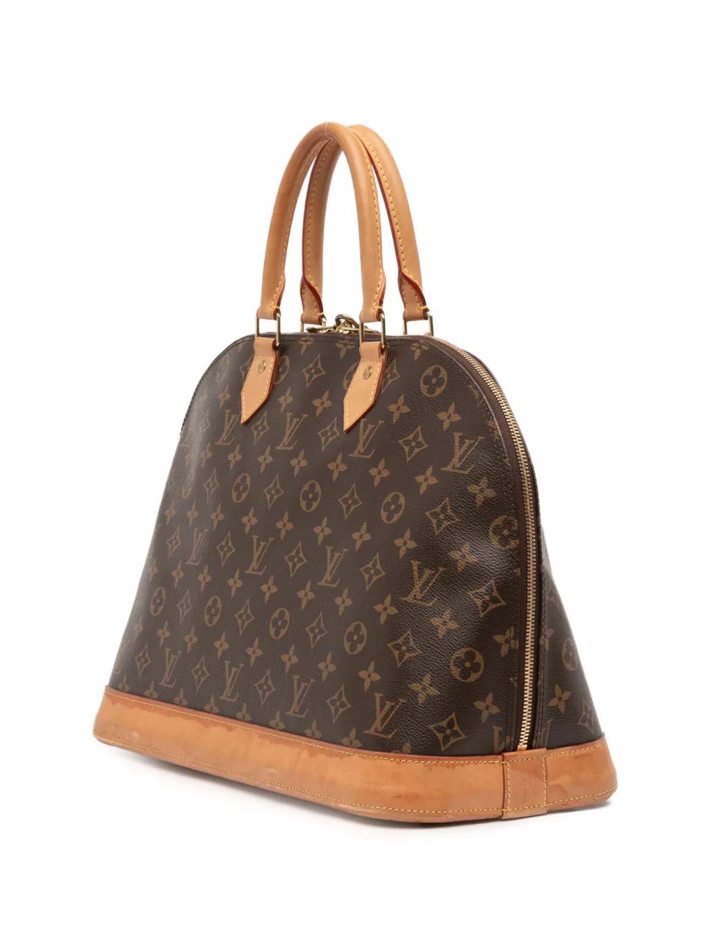 Pre-owned Louis Vuitton 2012 Monogram Alma Gm Handbag In Brown