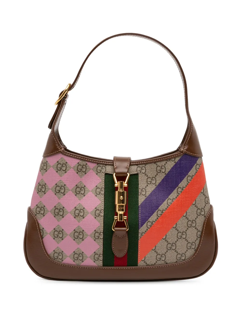 Gucci Pre-Owned 2016-2025 スモール GGスプリーム ウェブ ジオメトリック ジャッキー 1961 ショルダーバッグ Gucci Pre-Owned 2016-2025 スモール GGスプリーム ウェブ ジオメトリック ジャッキー 1961 ショルダーバッグ