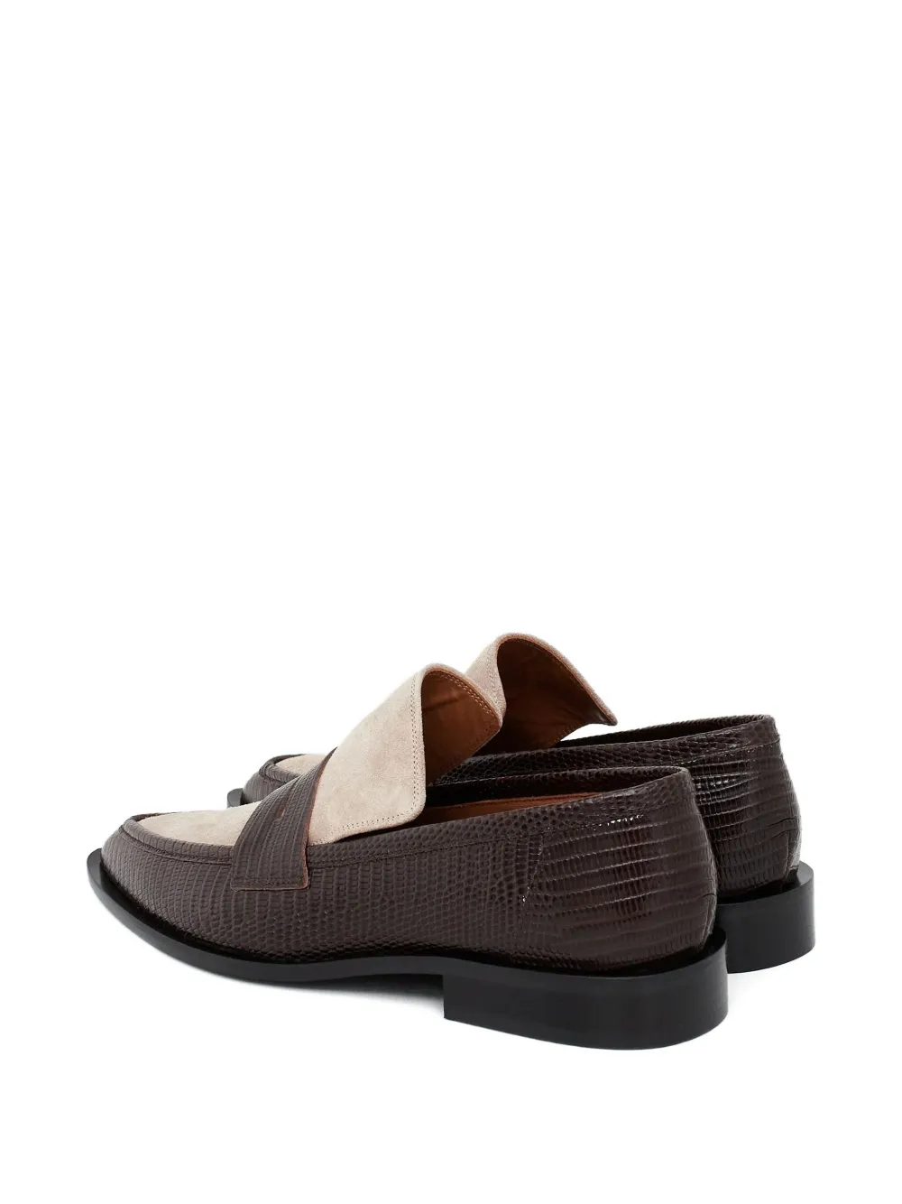 Atp Atelier Montazzoli Lizard-effect Panelled Loafers In Brown