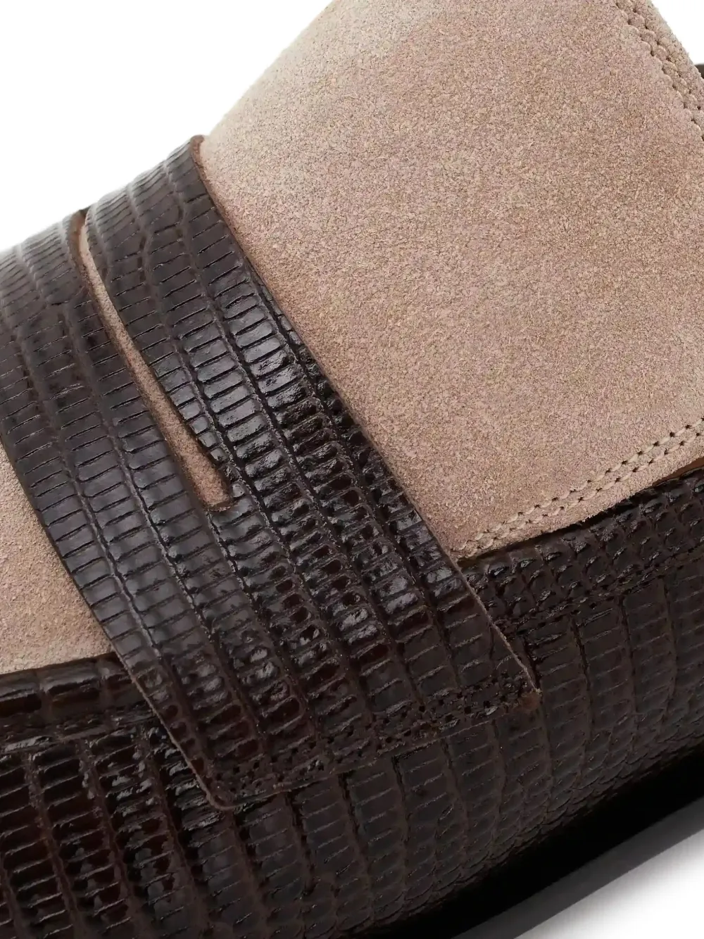 ATP Atelier Montazzoli lizard-effect panelled loafers Bruin