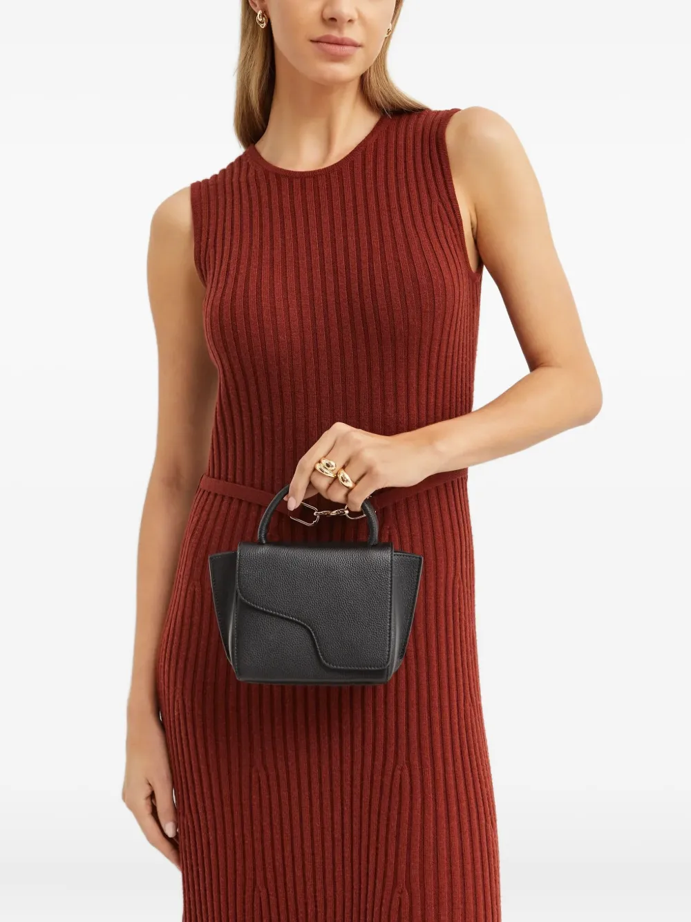 ATP Atelier mini Montalcino asymmetric tote bag - Zwart