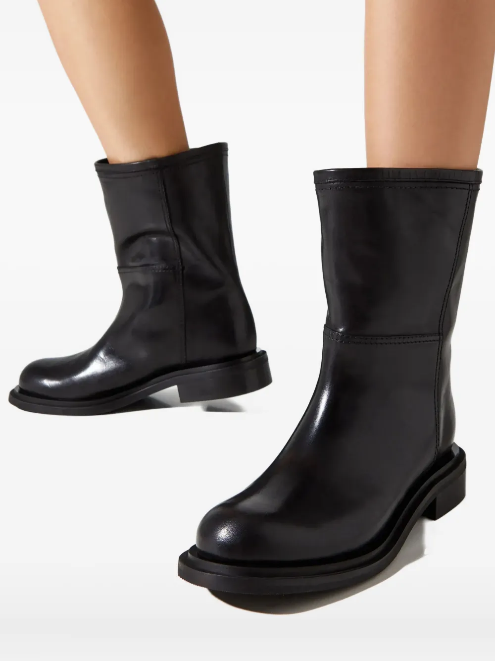 Atp Atelier Sirone Round-toe Boots In Black