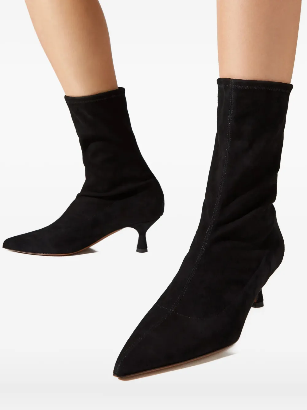 Atp Atelier 55mm Cerone Pointed Heel Boots In Black
