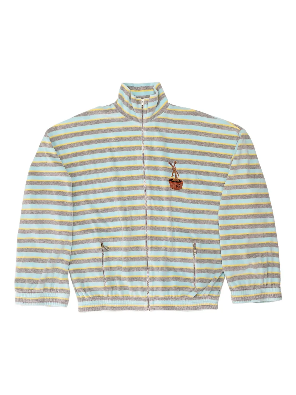 Natasha Zinko pull à rayures et broderie devant | bleu | Image 1