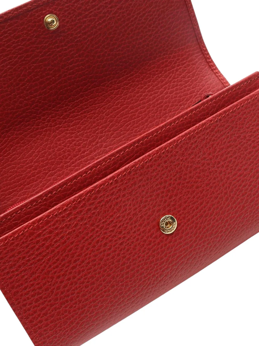 Pre-owned Gucci 2016-2025 Gg Marmont Leather Continental Wallet Long Wallets In Red