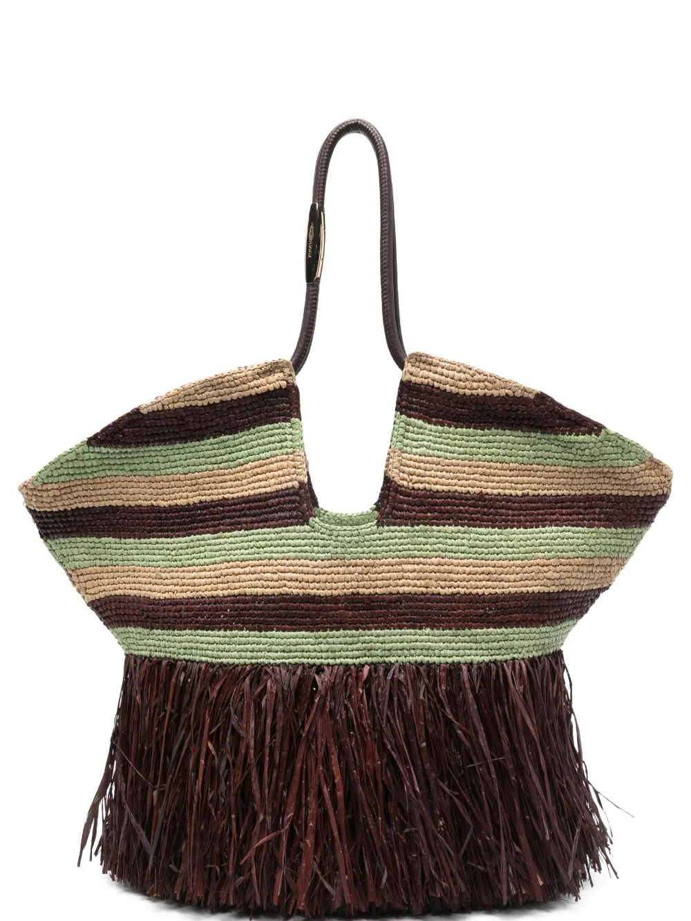 ZIMMERMANN large Goldentime striped fringed tote bag - Rosso