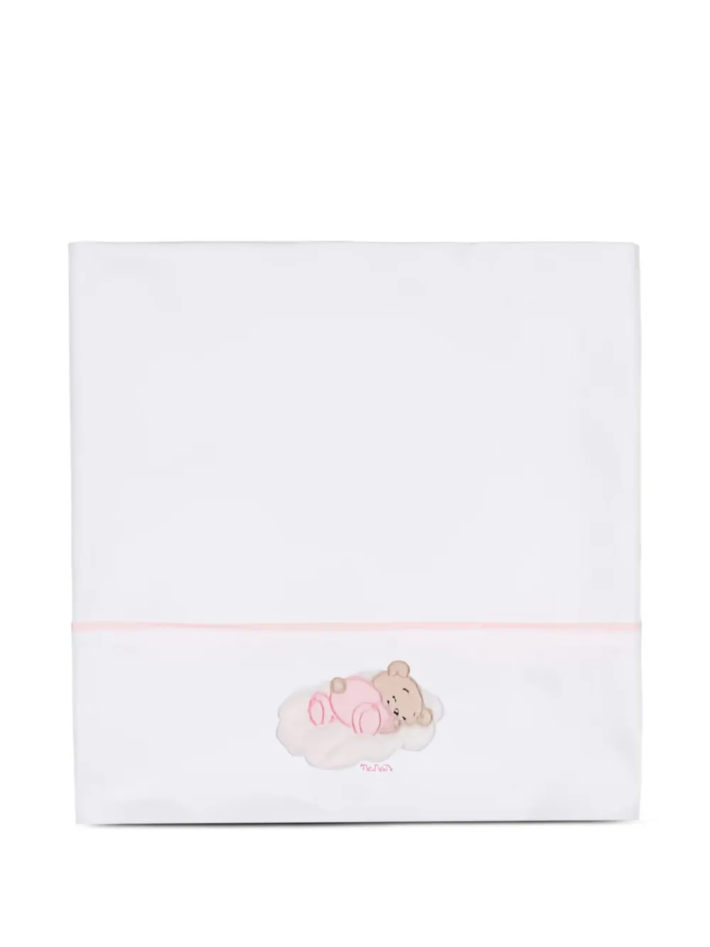 NANAN teddy bear-appliqué blanket - Wit