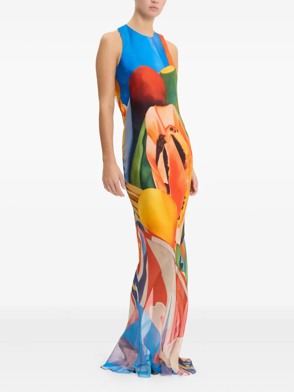 Donde Esteban Salpicon maxi dress - Blauw