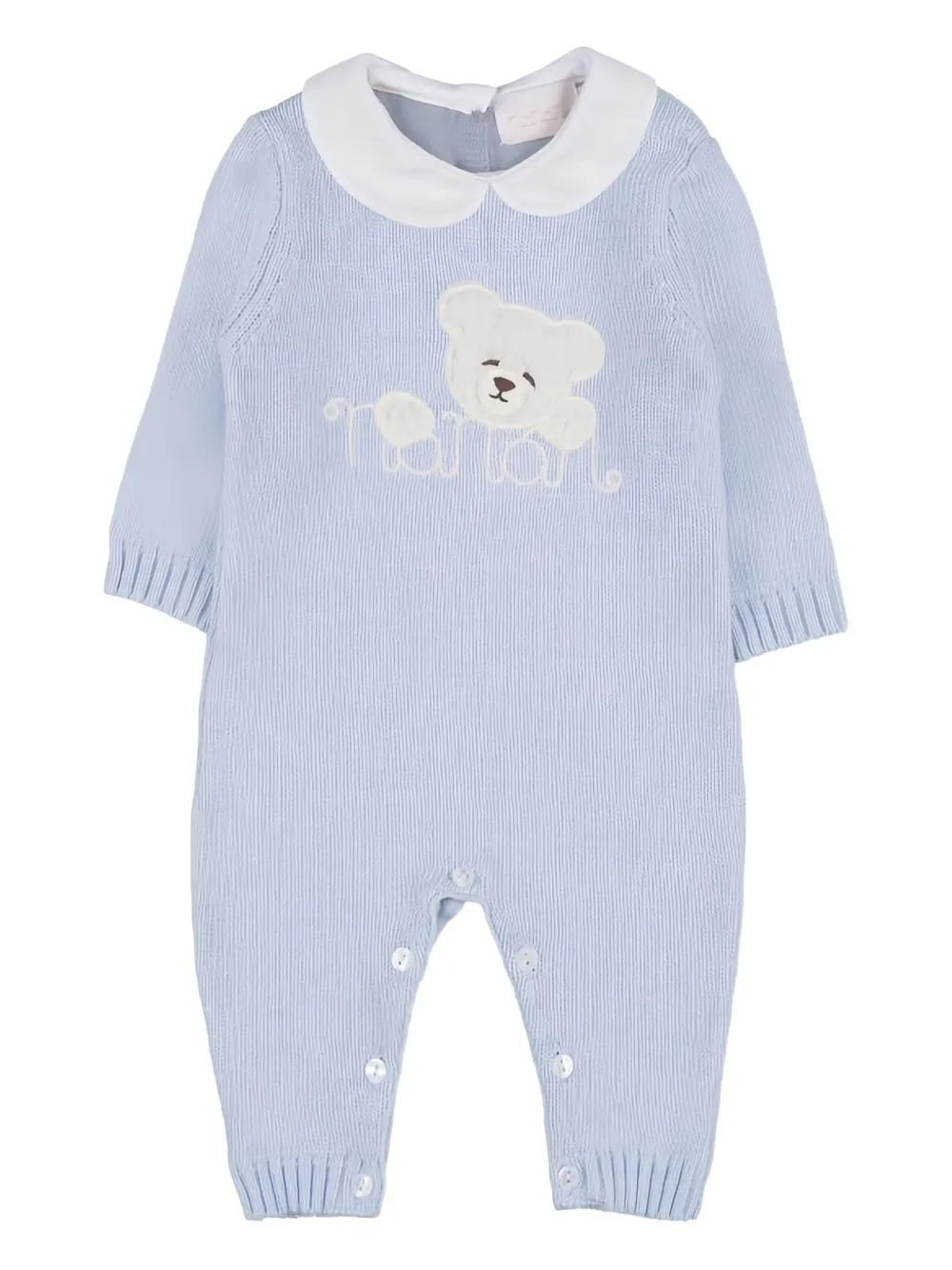 Nanán Babies' Teddy Bear-appliqué Romper In Blue
