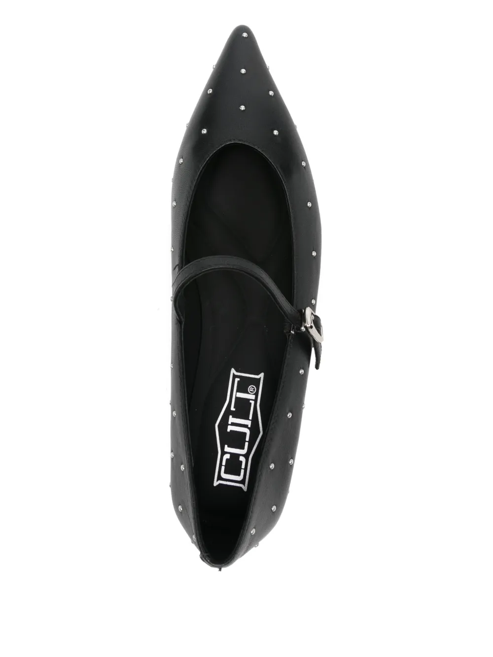 Cult Strap-detail Flat Pump In Black