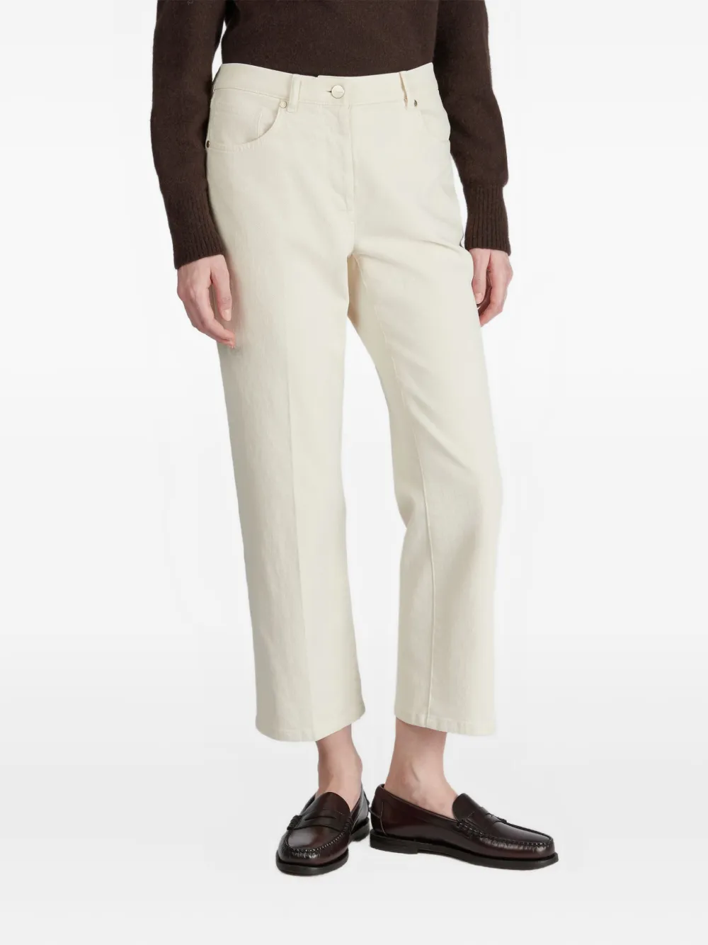 Slowear Straight-leg Cropped Trousers In Neutral