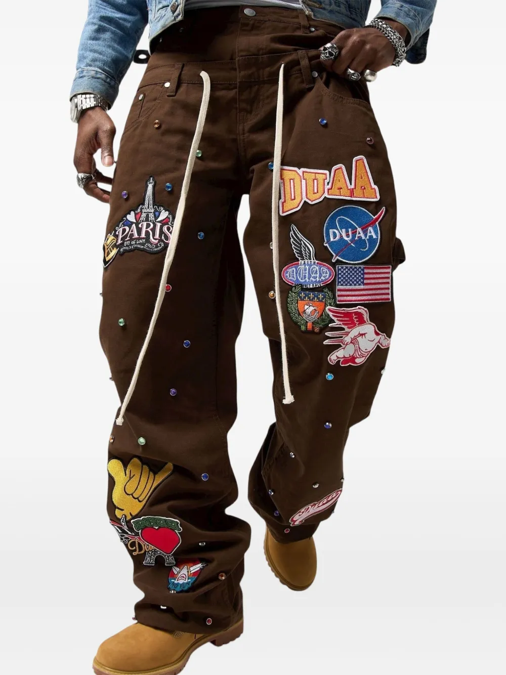 duaa Freedom distressed trousers | Loose Fit Pants | Image 2