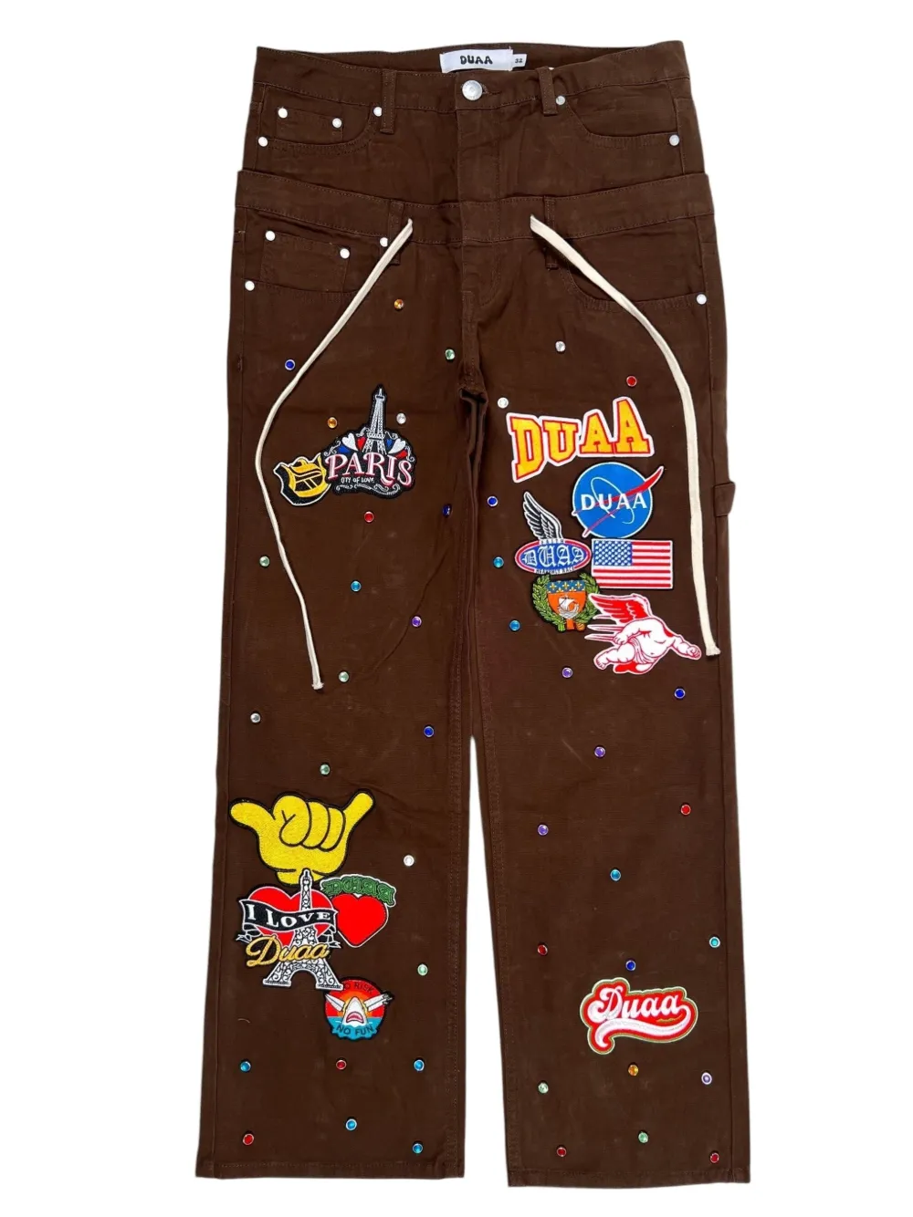 Duaa Freedom Distressed Trousers In Brown