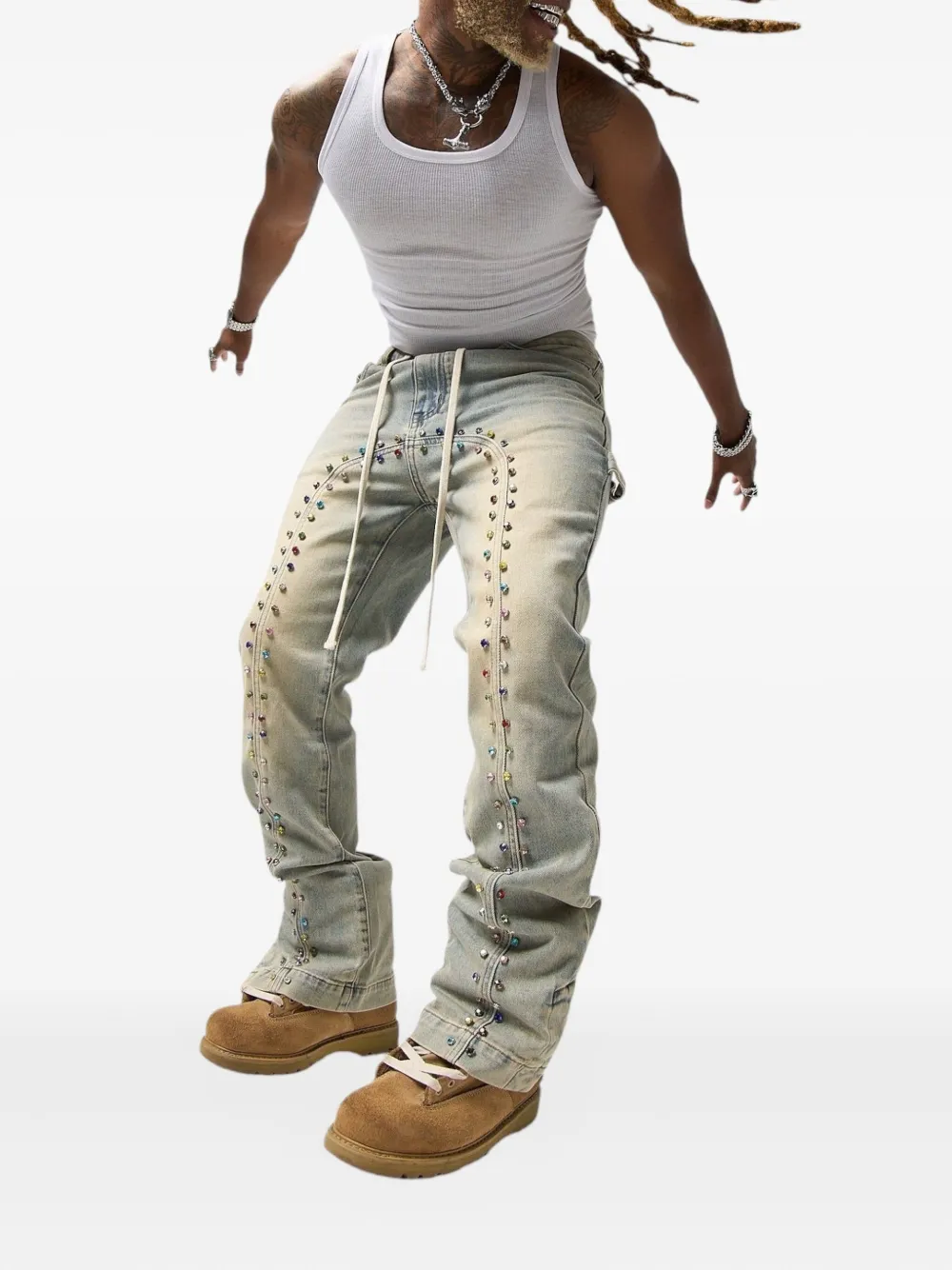 duaa Alignment distressed rhinestone jeans | Bootcut Jeans | Image 2