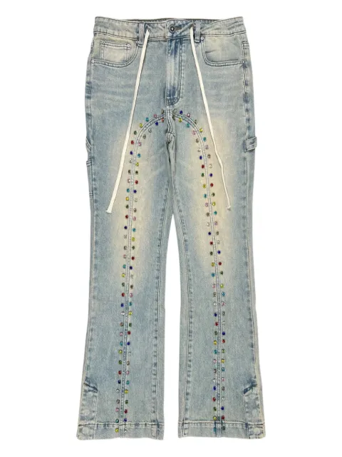 duaa Alignment distressed rhinestone jeans 