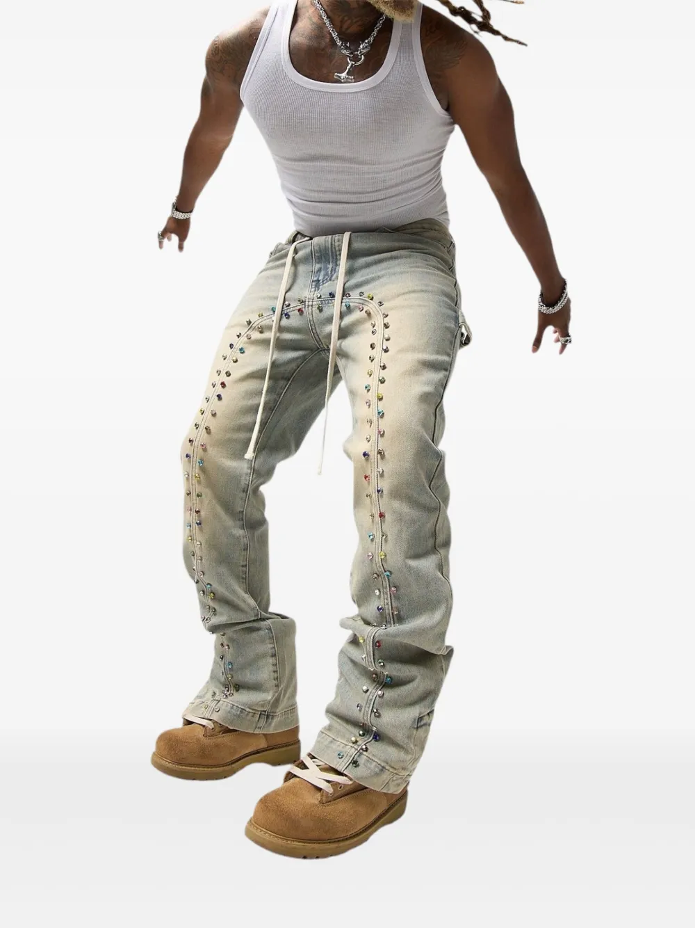 duaa Alignment distressed rhinestone jeans | Jeans bootcut | Image 2