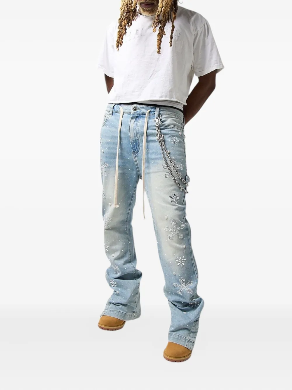 duaa Righteous rhinestone-embellished distressed jeans | Jeans bootcut | Image 2