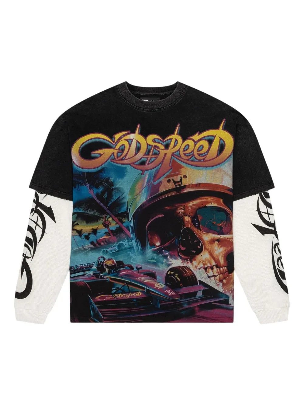 GODSPEED F1 Dreams layered T-shirt | Black | Image 1