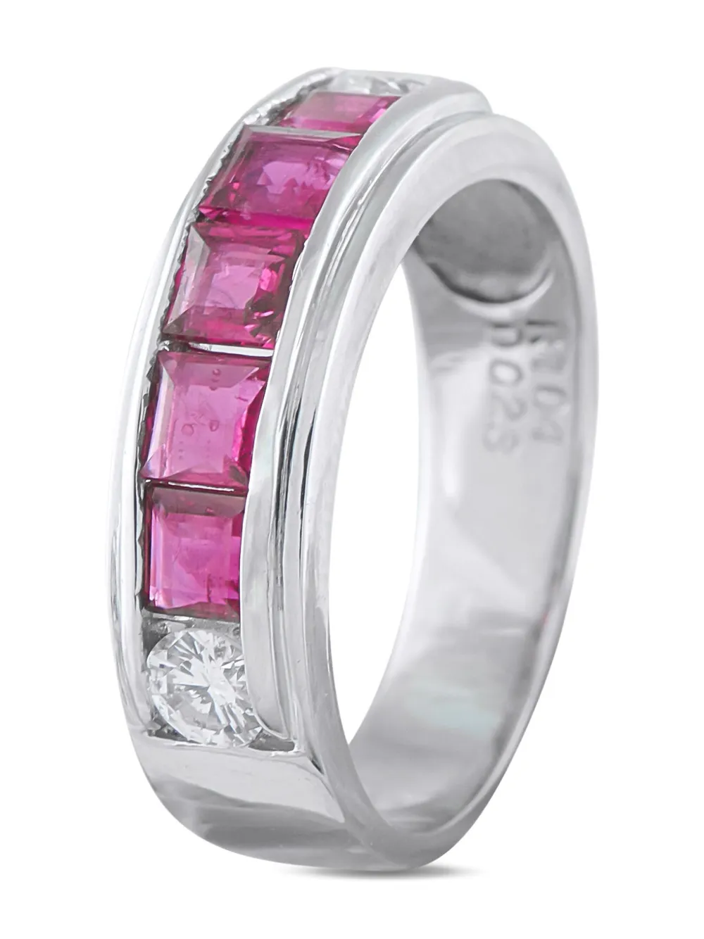 LB Exclusive platinum diamond and ruby ring | Silver | Image 1
