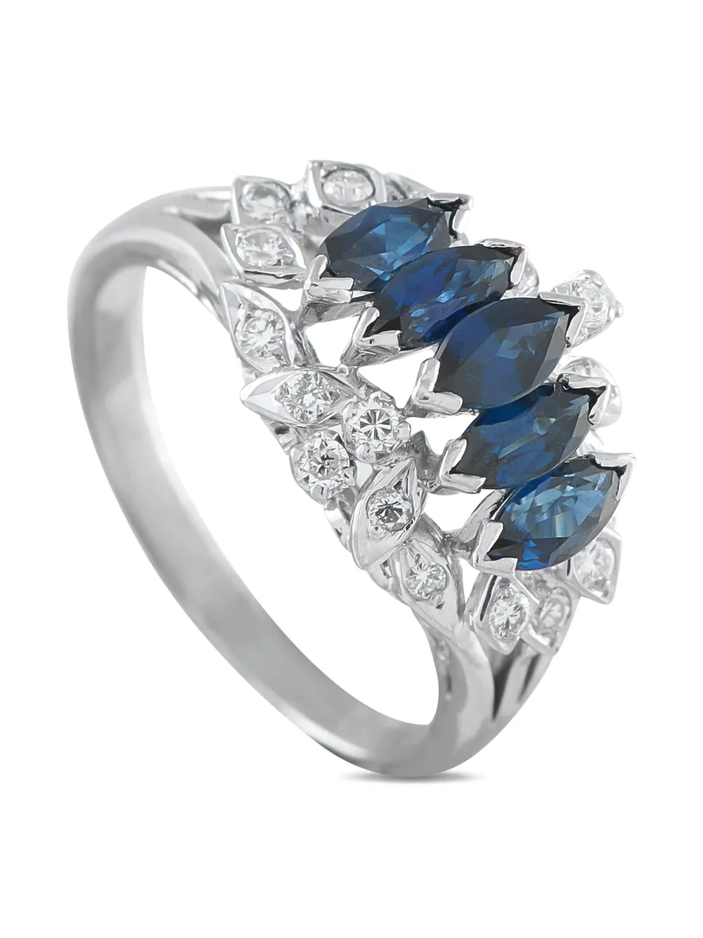 LB Exclusive platinum diamond and sapphire ring - Argento
