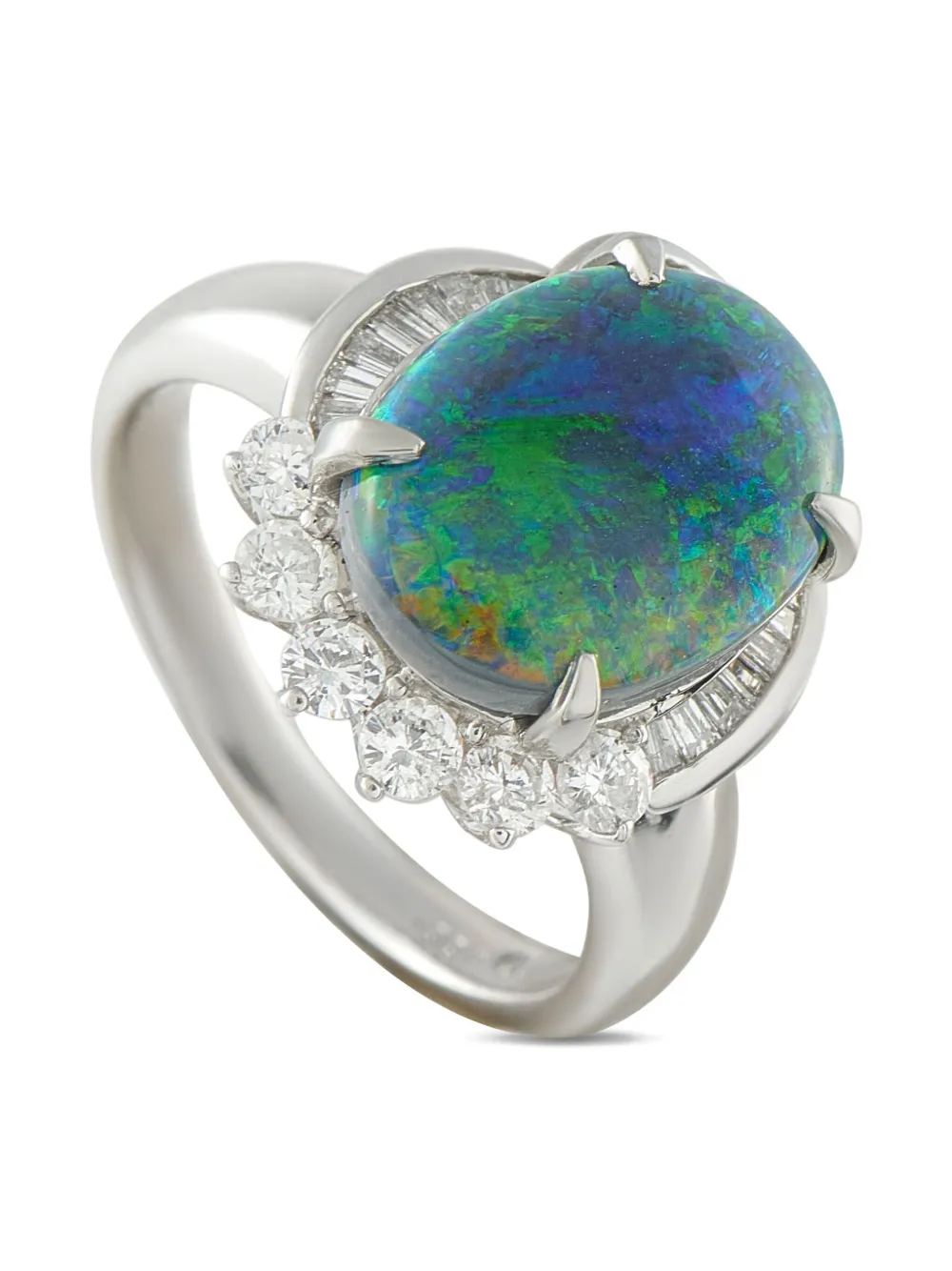 LB Exclusive platinum diamond and opal ring - シルバートーン LB Exclusive platinum diamond and opal ring - シルバートーン