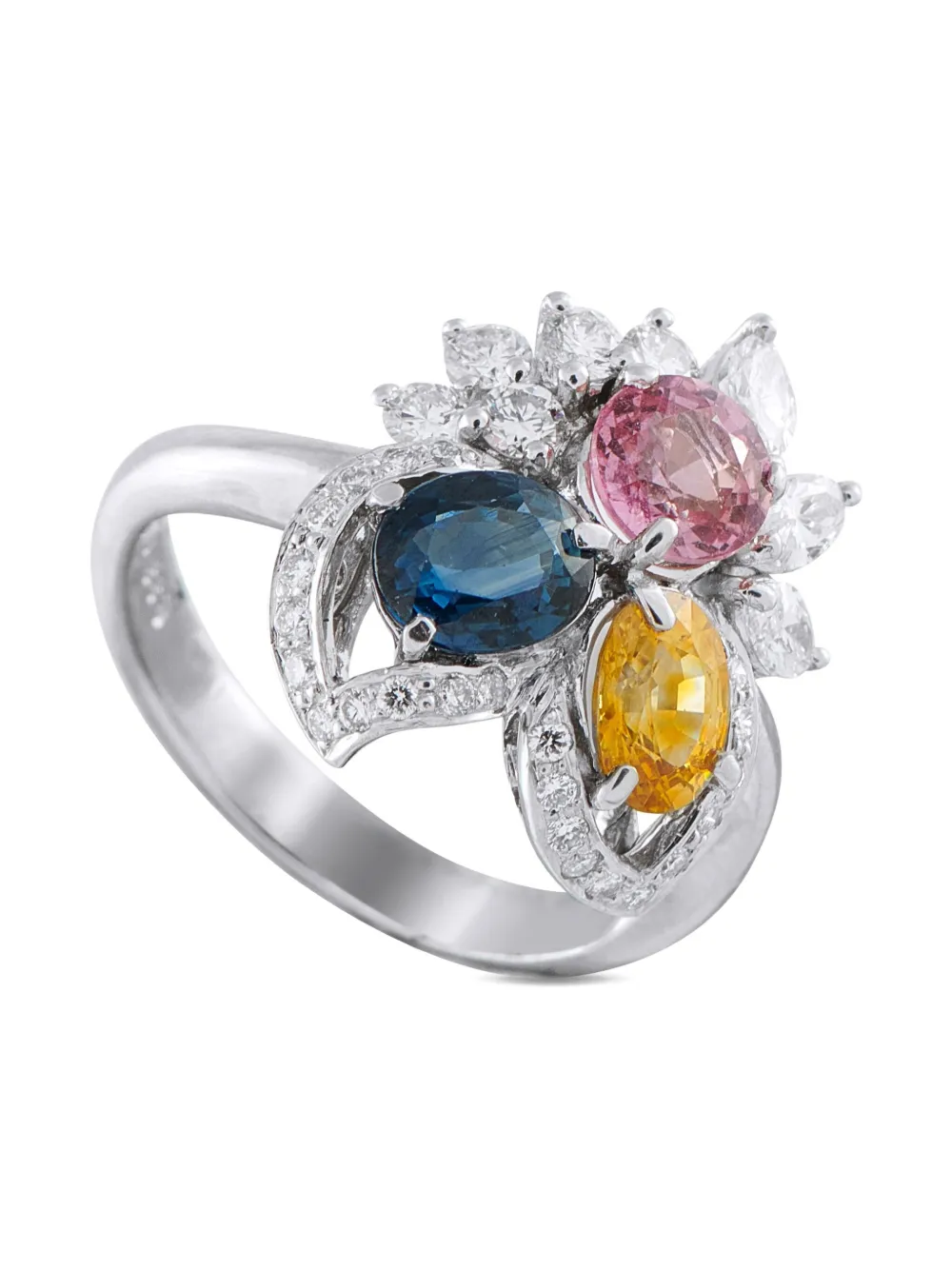 LB Exclusive platinum diamond and sapphire ring - シルバートーン