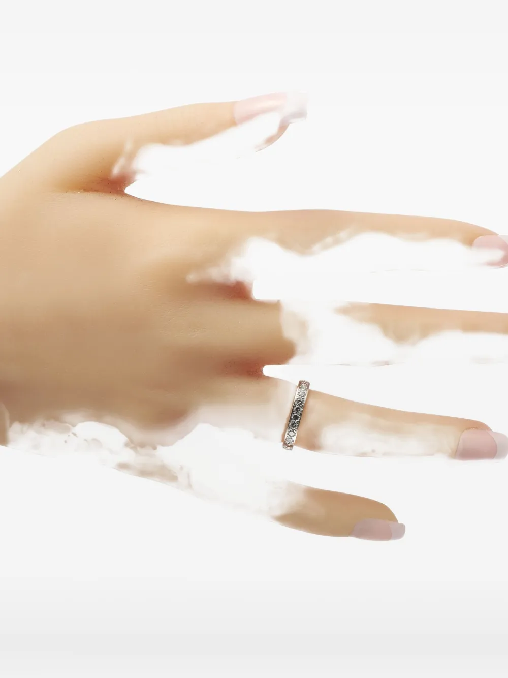 Van Cleef & Arpels Platinum Diamond Eternity Band Ring - Argento