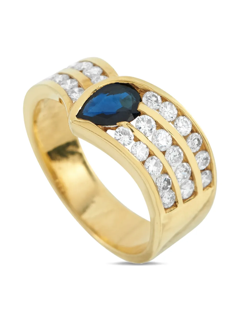 LB Exclusive 18K yellow gold diamond and sapphire ring - ゴールドトーン LB Exclusive 18K yellow gold diamond and sapphire ring - ゴールドトーン