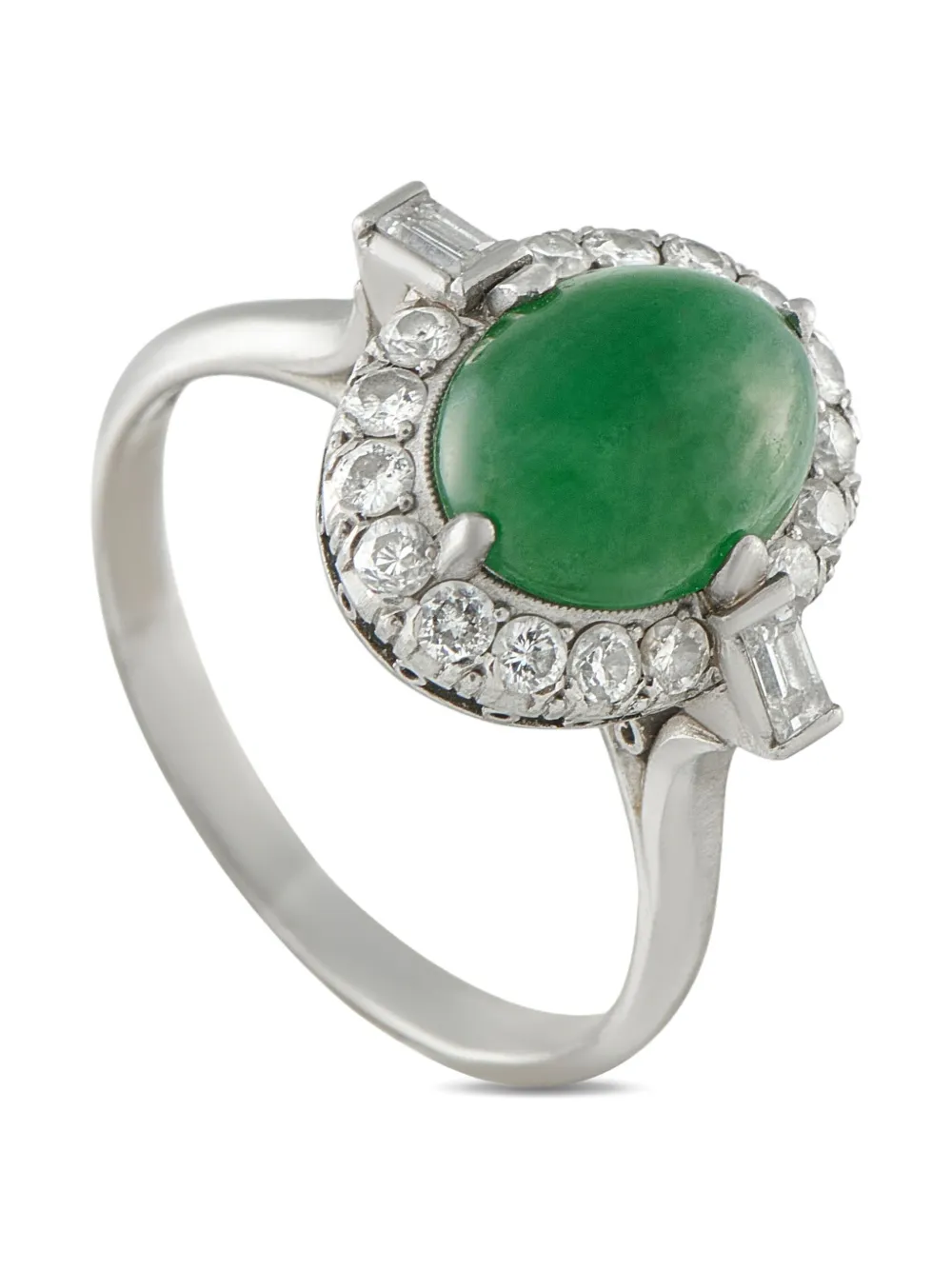 LB Exclusive platinum jade and diamond ring - シルバートーン LB Exclusive platinum jade and diamond ring - シルバートーン