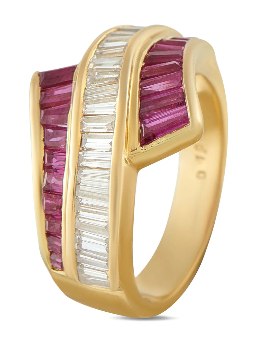 LB Exclusive 18K yellow gold diamond and ruby ring - ゴールドトーン LB Exclusive 18K yellow gold diamond and ruby ring - ゴールドトーン