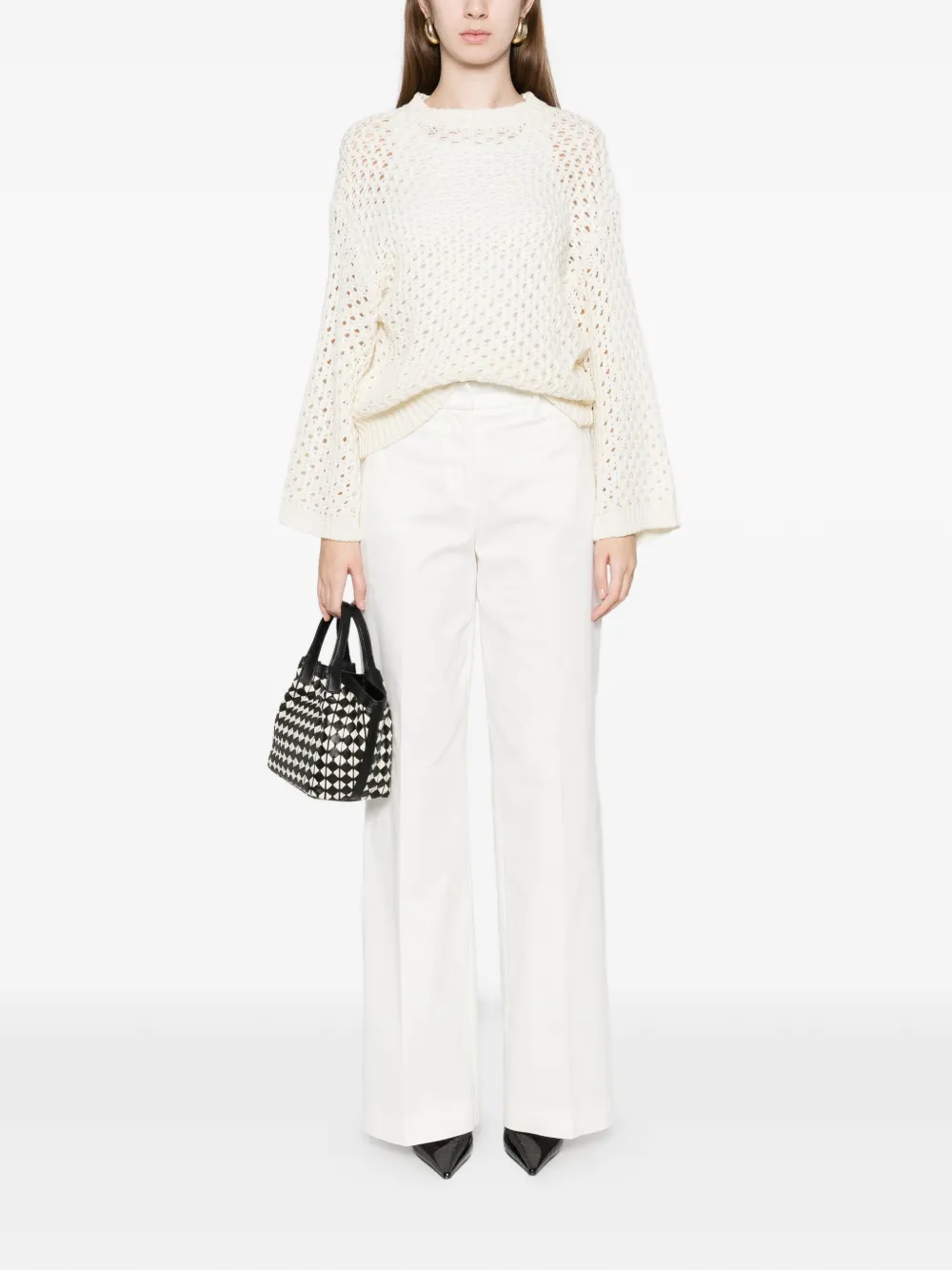 Fabiana Filippi Wool Blend Sweater In White