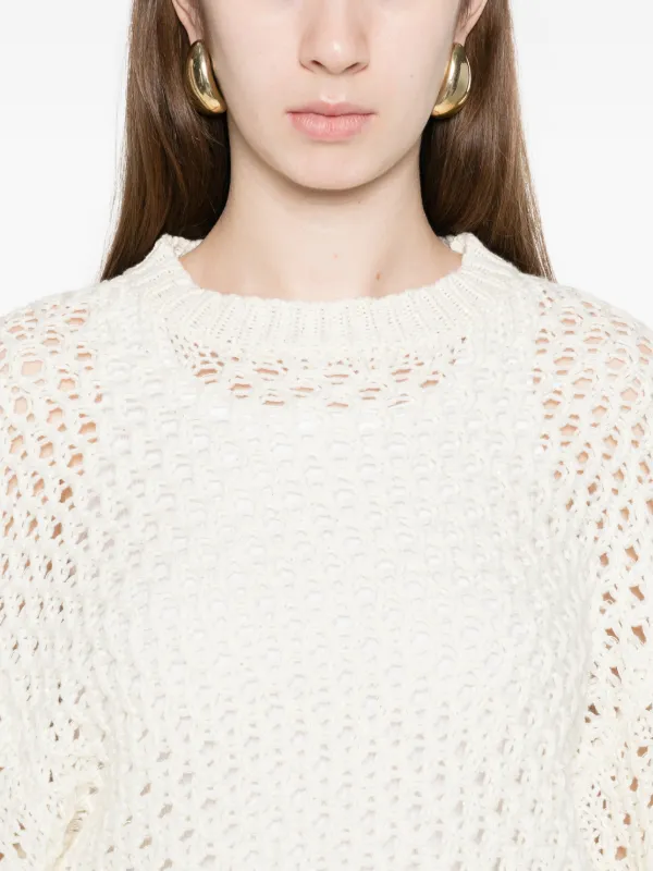 未着用　Fabiana Filippi　ニットトップス　46　イタリア製 Fabiana Filippi Platinum & Mohair Sweater | White | T. Boutique