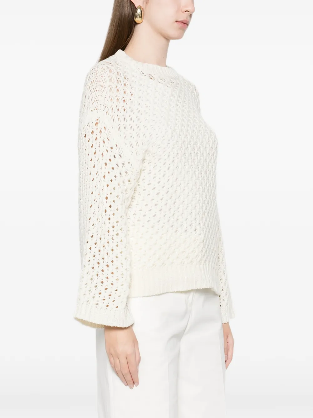 Fabiana Filippi Wool Blend Sweater In White