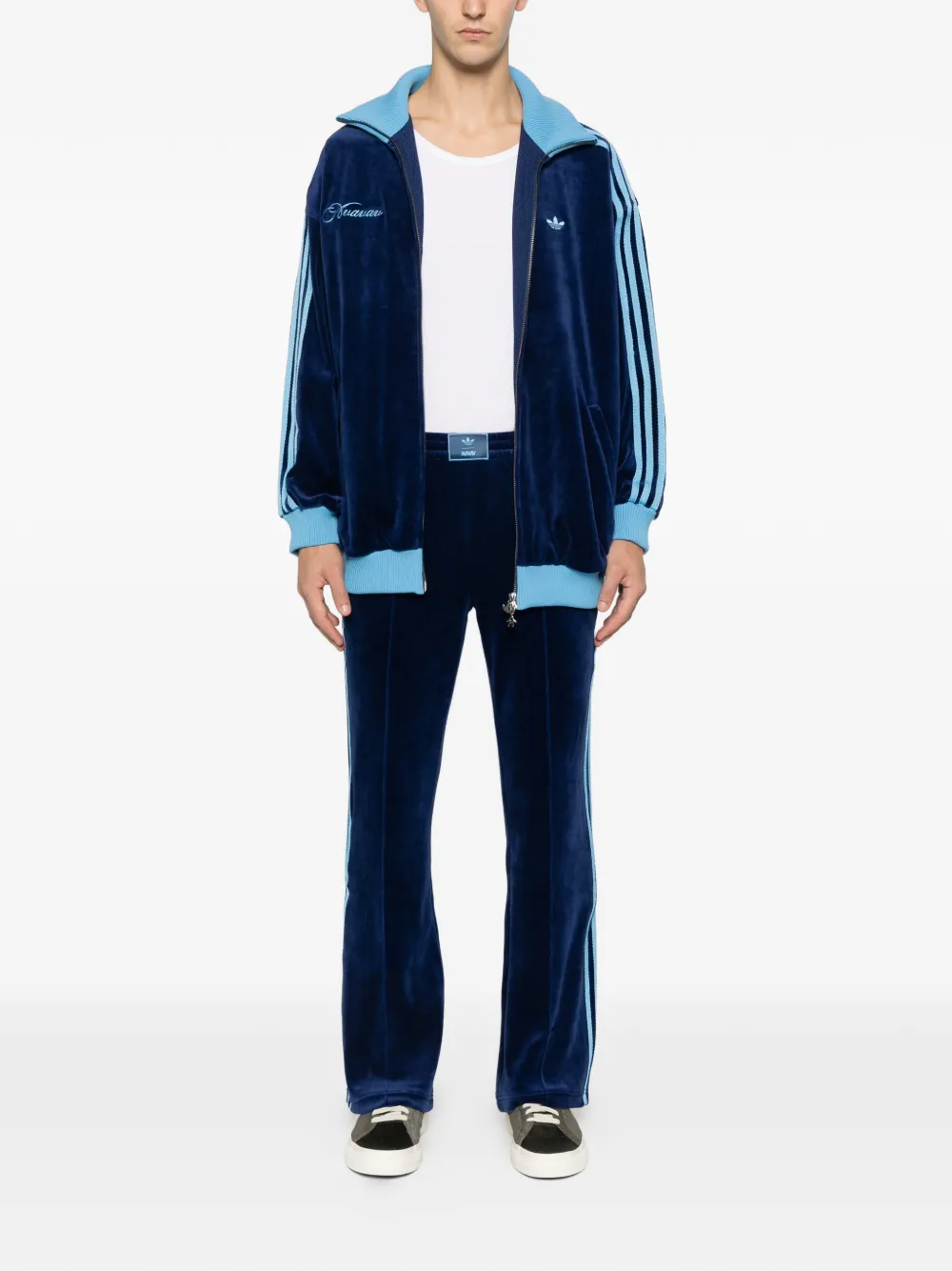 Adidas Originals X Avavav Velvet Track Pants In Blue