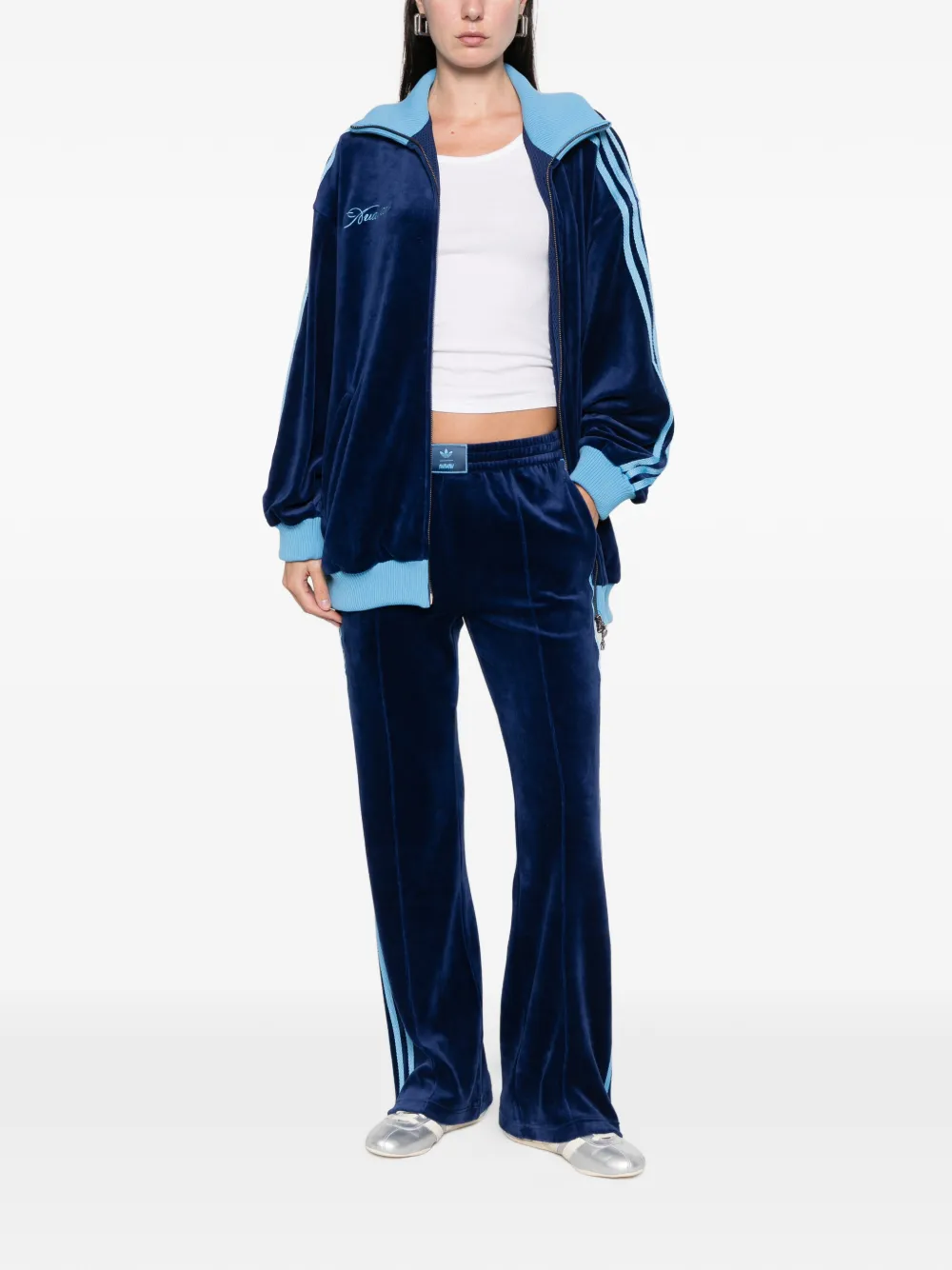 Adidas Originals X Avavav Velvet Track Pants In Blue